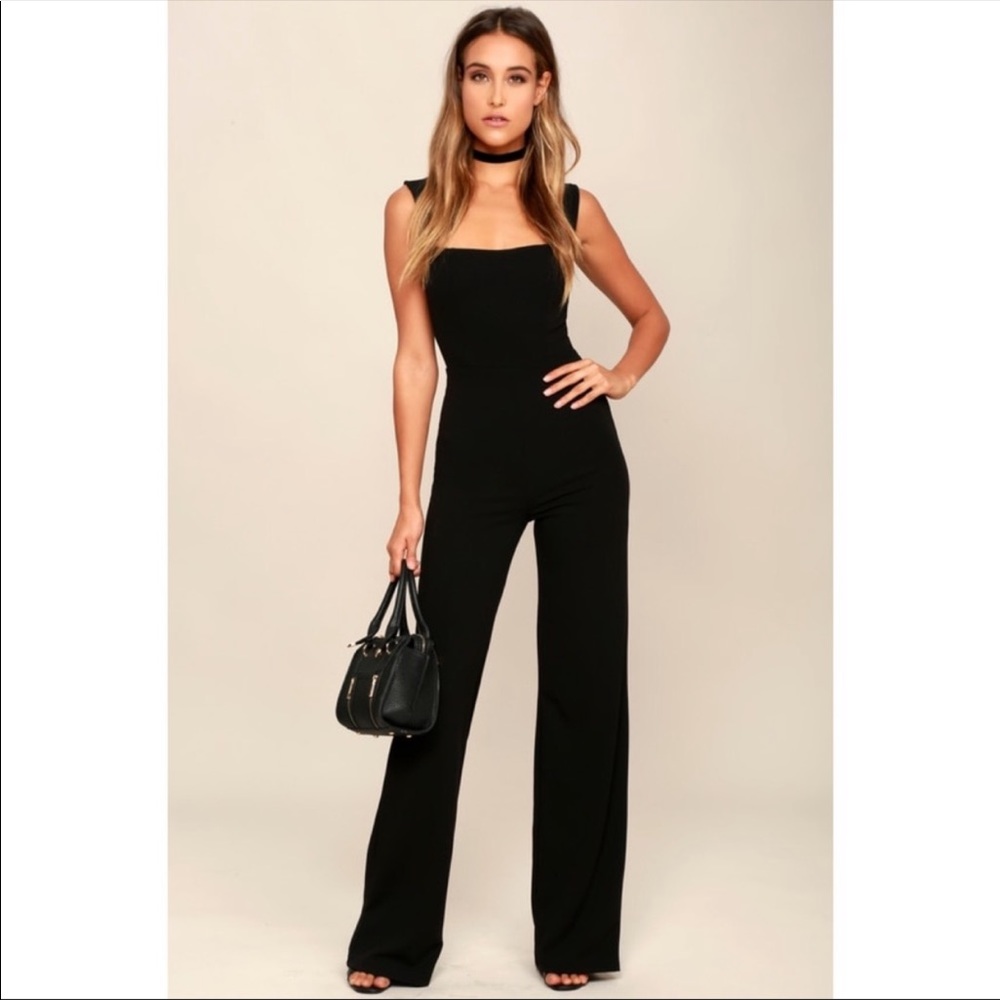 Lulus Enticing Endeavors black jumpsuit